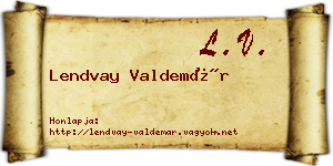 Lendvay Valdemár névjegykártya